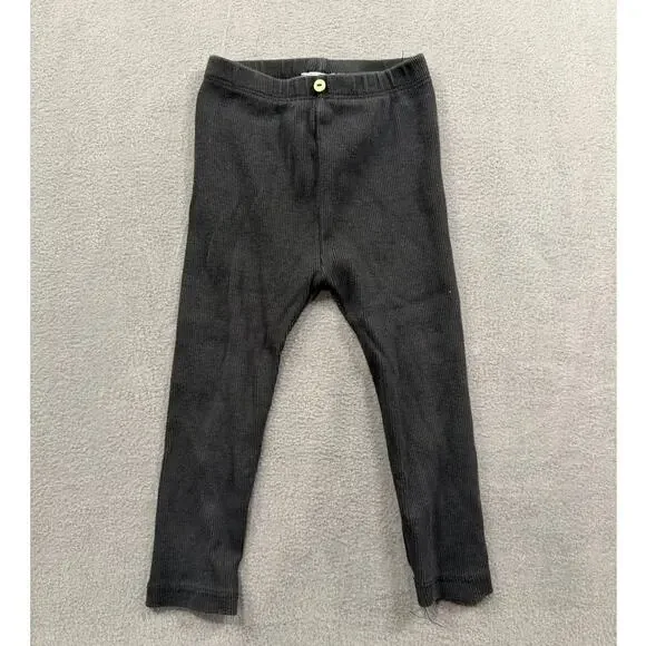 Zara Baby Ribbed Leggings 18-24 Months Charcoal Gray Knit Pants Unisex