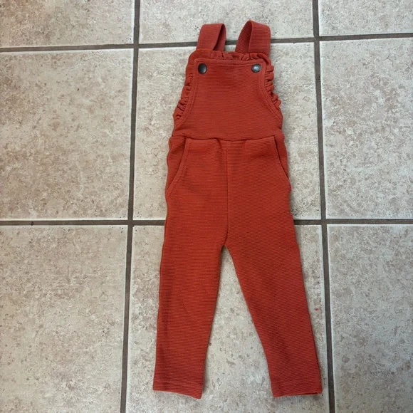 L’ovedbaby Overalls Corduroy Ruffle Overalls burnt Orange 9-12M Loved Baby