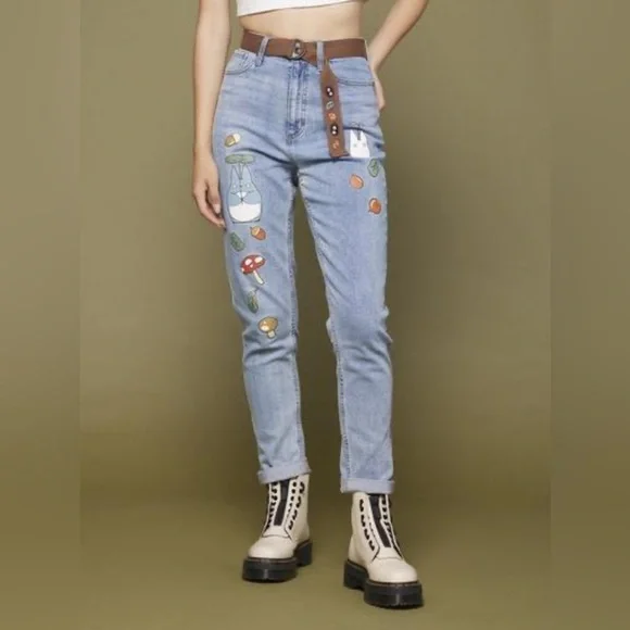 Her Universe My Neighbor Totoro Studio Ghibli‎ Mom Jeans Light Wash Blue Size 5