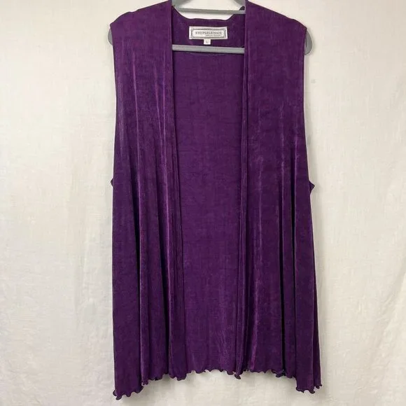 Stijfselkissie Marijke Benedict Sleeveless Open Front Tunic Women L Slinky Artsy
