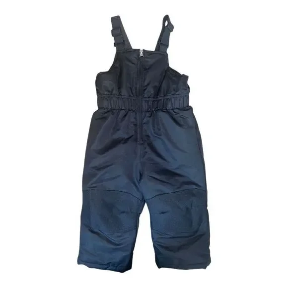 Wonder Nation Adjustable Black Snow Bibs Unisex Toddler 2T EUC