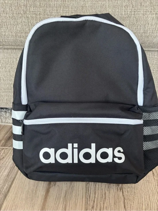 adidas Black and White Logo Backpack new without tags
