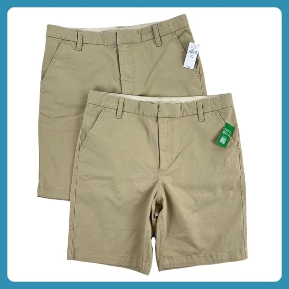 GAP Kids Husky 14 Khaki Chino Shorts Adjustable Waist‎ School Uniform NWT NEW