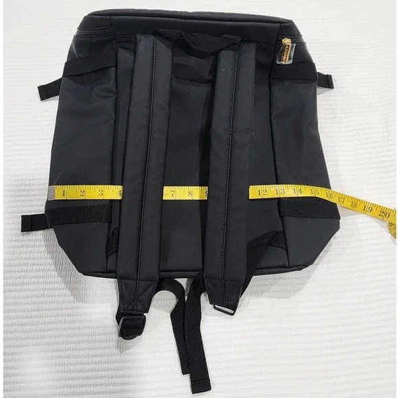 Azzaro Parfums Black Nylon Backpack Gold Hardware Travel Commuter Bag
