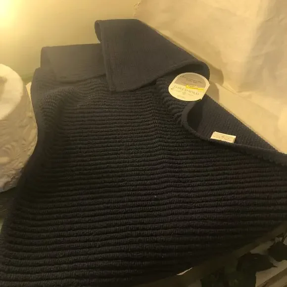 Threshold NWT Performance Plus Xavier Blue 100% Cotton Bath Mat 20x30
