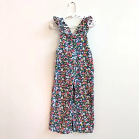 Vtg Overalls 18-24m Corduroy Floral Girly