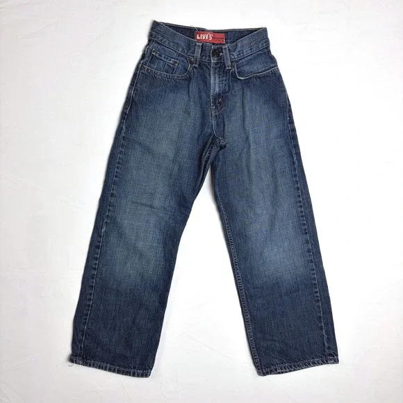 Levis 569 Loose Straight Kids Jeans Blue Denim 10 Slim 23x25 Medium Wash Relaxed