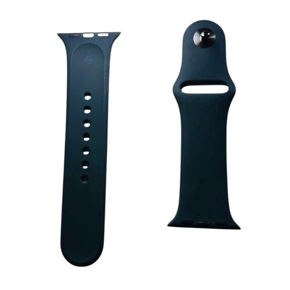 Black Silicone Sport Band for Apple Watch 42mm 44mm 45mm 49mm S/M Strap