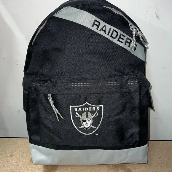 Vintage Las Vegas Raiders Backpack Bag Black NHL Nasco Embroidered