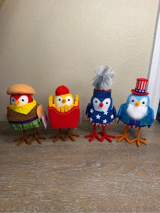 Target Bullseye Summer 2026 Patriotic Featherly Friends Fabric Birds Set of 4