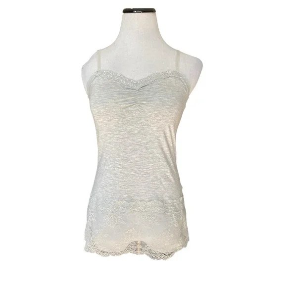 White House Black Market Womens Lace Trim Cami Tank Top Size S Y2K Office Siren