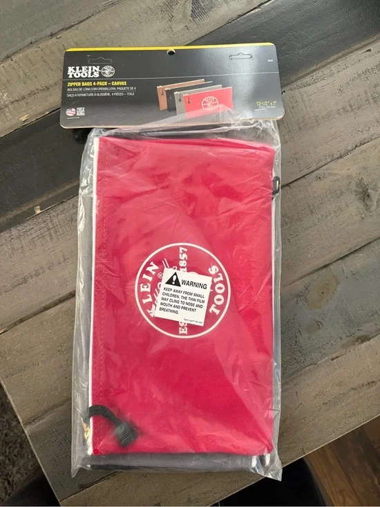 Klein Tools Red Canvas Zip Pouch - Pack