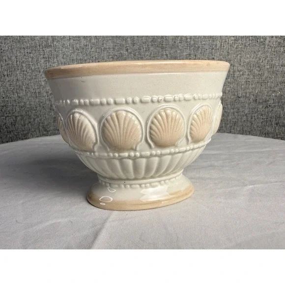Vintage 90s/Y2K Pink Peach Pastel Seashells Bathroom Vanity‎ Toothbrush Holder