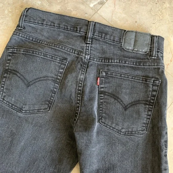 Levi's 511 Jeans Boys Black 18 Reg 29 x 31 Slim Fit Dark Wash