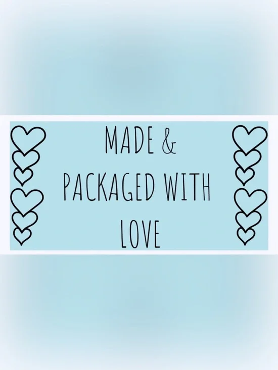 50 STICKERS - 2” x 1” - MADE & PACKAGED WITH ‘LOVE’
