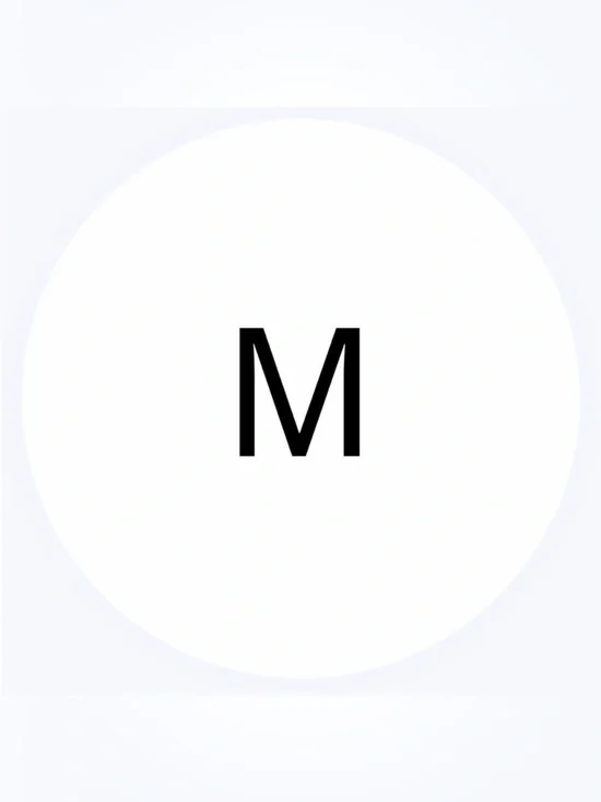 50 STICKERS - 2” ROUND - SIZE LABELS - MEDIUM - M - WHITE