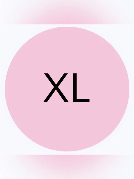 50 STICKERS - 2” ROUND - SIZE EXTRA LARGE “XL” - CLOTHING LABELS - PINK