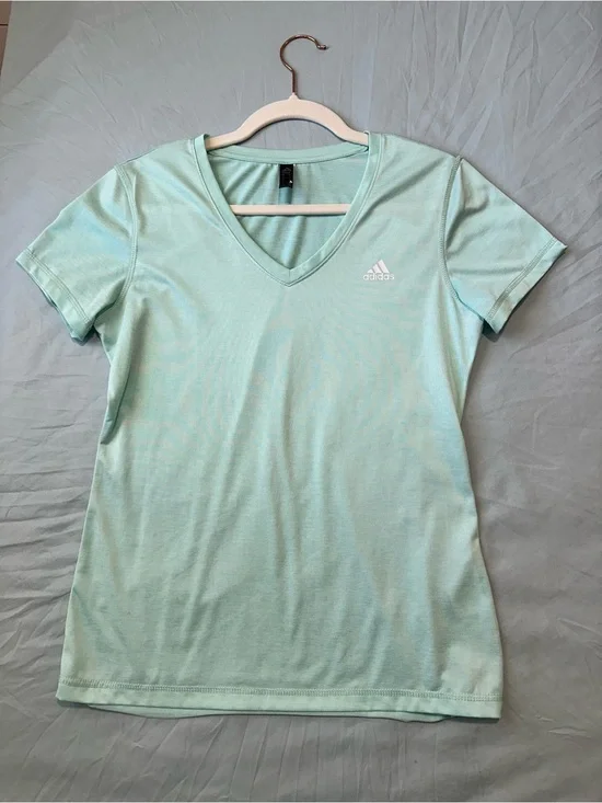 Adidas Golf V-Neck Tee | Size S | Mint/Aqua