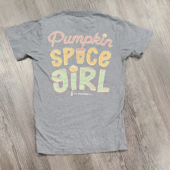Love & Pineapples Pumpkin Spice Girl Graphic Tee - Gray