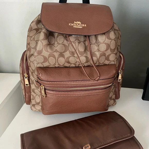 Coach Baby Backpack Diaper Bag  In Signature Canvas