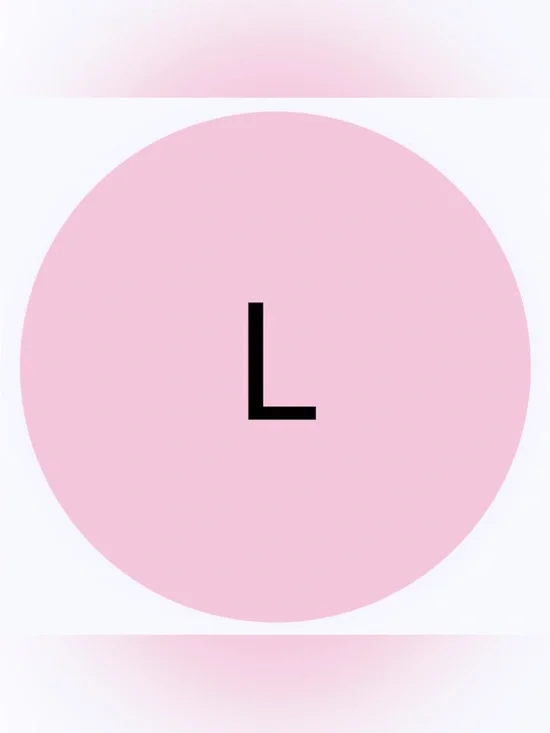 50 STICKERS - 2” ROUND - SIZE LABELS - LARGE - ‘L’ - PINK