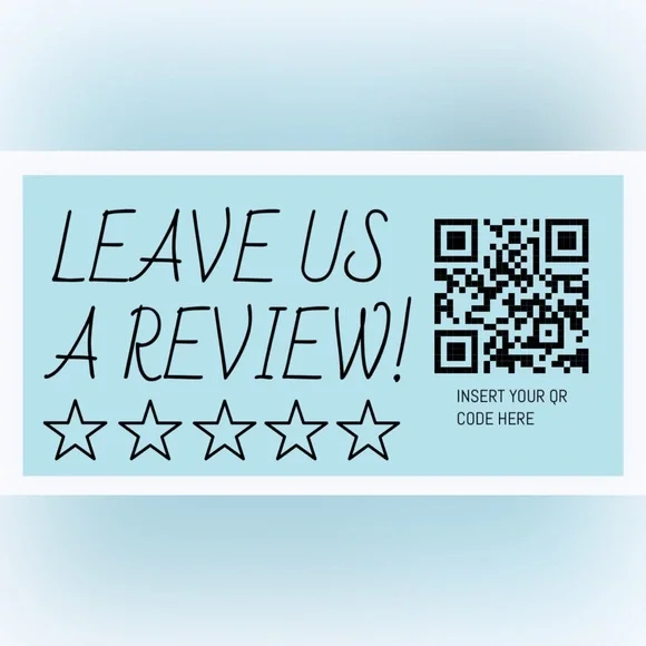 30 CUSTOM STICKERS - 2” x 1” - LEAVE US A REVIEW - PERSONALIZED W/ YOUR QR CODE