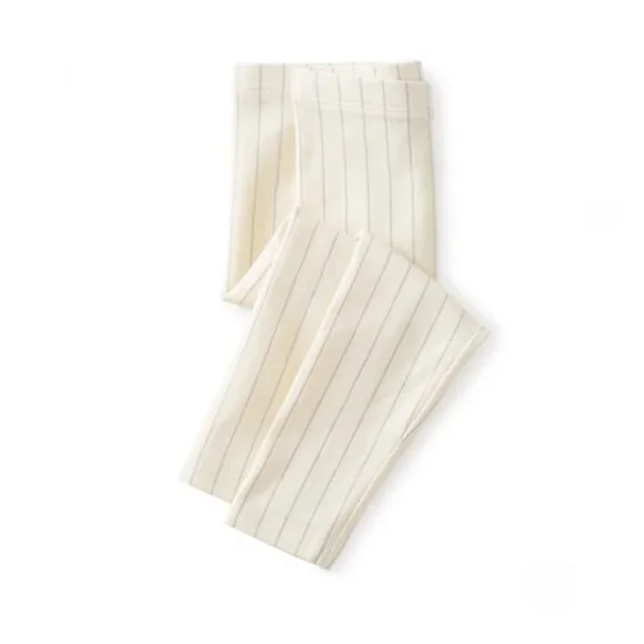 NWT Tea Collection Metallic Stripe Leggings Pelican Size 2