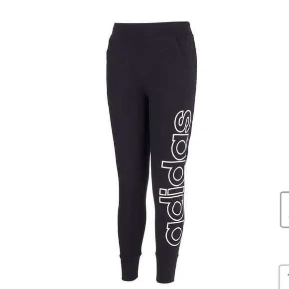 adidas Big Girls Mid Rise Cuffed Jogger Pant