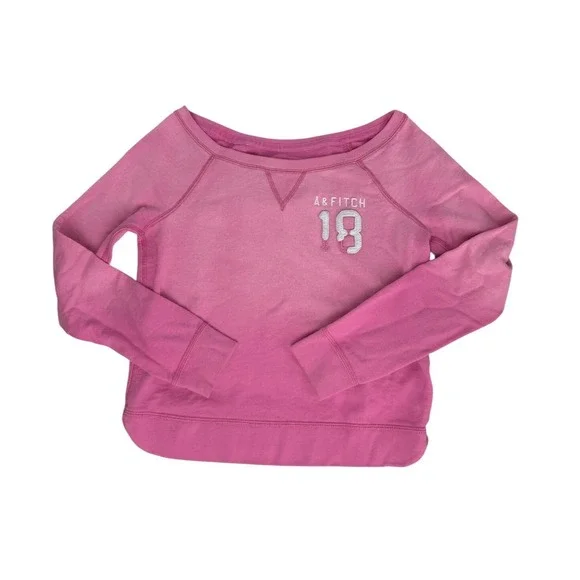 Vintage Abercrombie Fitch‎ Pink Ombre Crewneck Sweatshirt Y2K Long Sleeve Top S