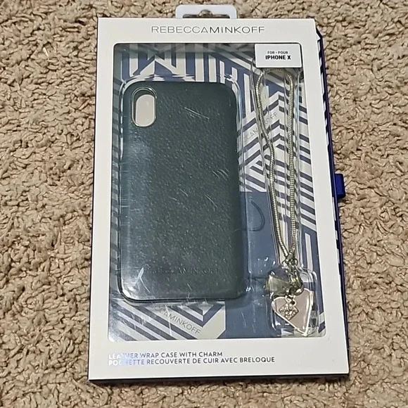 Rebecca Minkoff‎ Leather Wrap Case with Charm- Iphone X