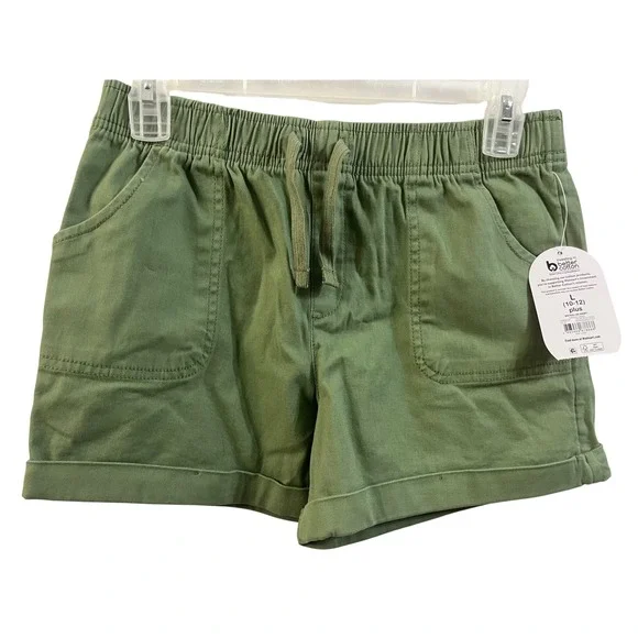 Wonder Nation Girls Plus Size L 10-12 Terrace Green Pull On‎ Utility Shorts NWT