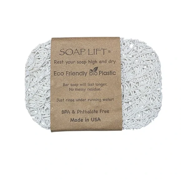 NEW Soap Lift Eco Friendly Bio Plastic Bar Soap Holder Soap Rest‎ High Dry White