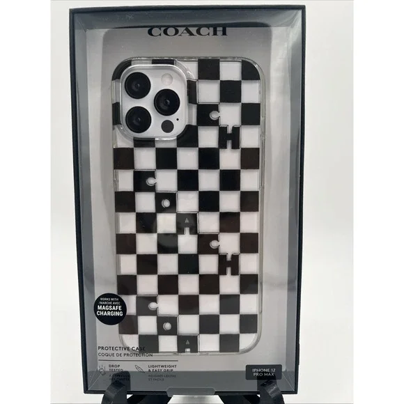 Coach New York Protective Case for Apple iPhone 12 Pro Max - Checkered‎ NIB!