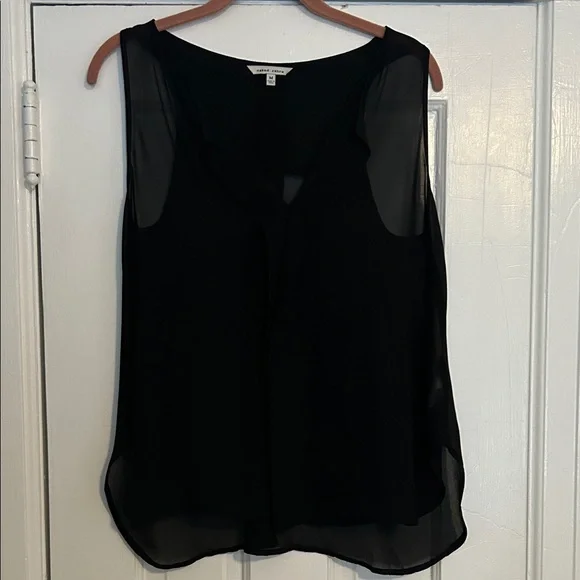 Naked Zebra Black Sheer Blouse