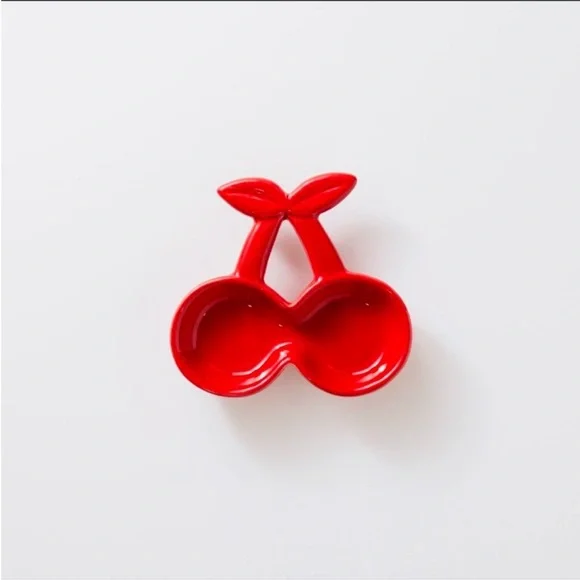 Target Bullseye Playground Valentines Day Red Cherry Shaped Ceramic Trinket Dish