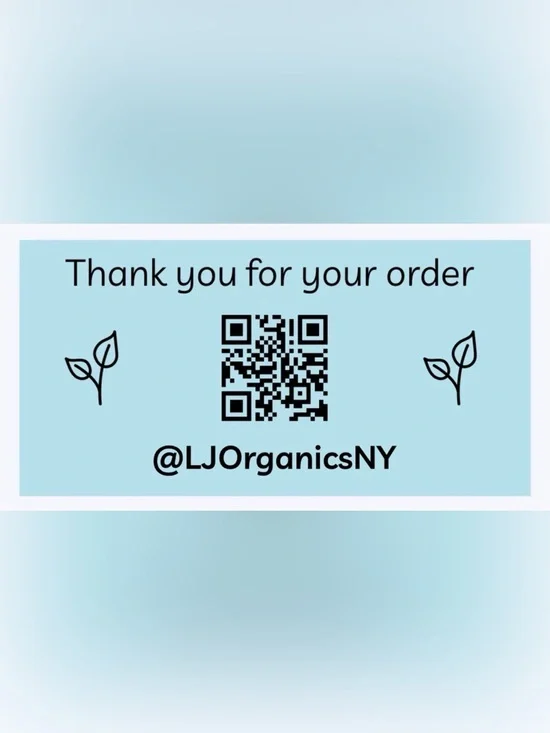 50 CUSTOM STICKERS - 2” x 1” - ‘THANK YOU FOR YOUR ORDER’ - W/ CLOSET NAME & QR