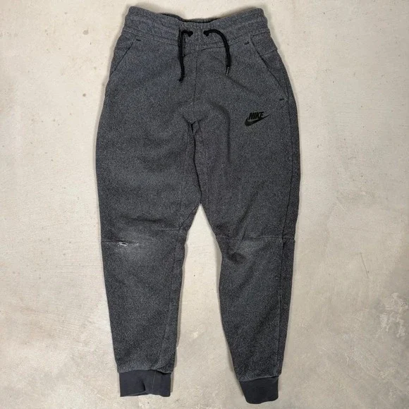 Nike Kids Tech Fleece Joggers Charcoal Grey Heather Sweatpants Size‎ Small