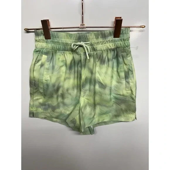 New Athleta Girl's Play More‎ Shorts Green Tie Dye Sz S(7)