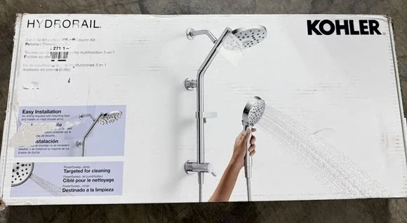 Kohler Hydrorail Chrome 3-in-1 Multifunctional Showerhead and Column Kit