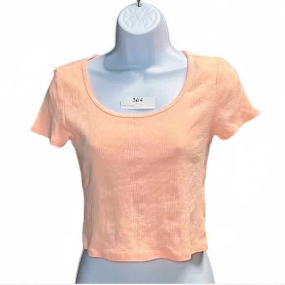 American Eagle Peachy Pink ribbed crop Top