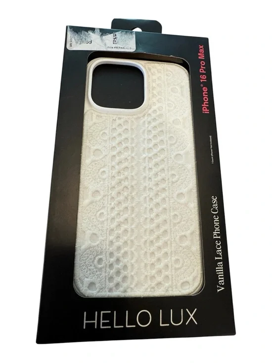 Hello Lux Vanilla Lace iPhone 16 Pro Max Case - White New With Tags
