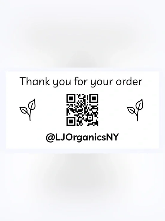 50 CUSTOM STICKERS - 2” x 1” - ‘THANK YOU FOR YOUR ORDER’ - W/ CLOSET NAME & QR