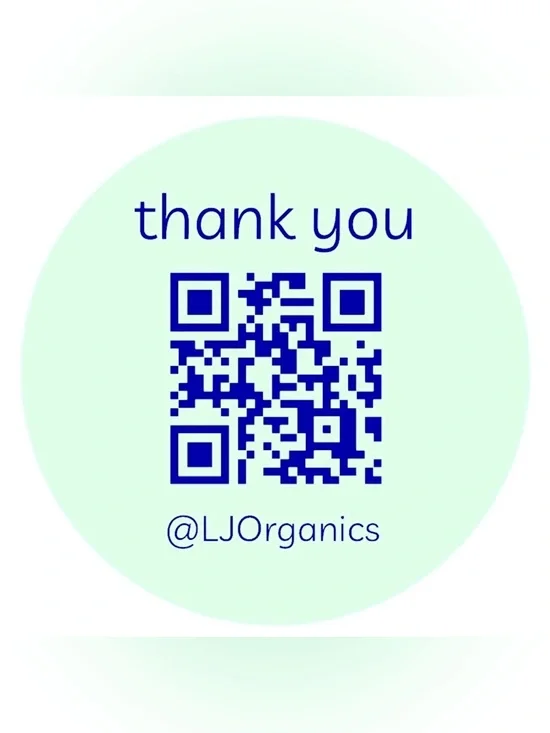 50 CUSTOM STICKERS - 2” ROUND - “THANK YOU” - W/ QR CODE & CLOSET NAME - MINT