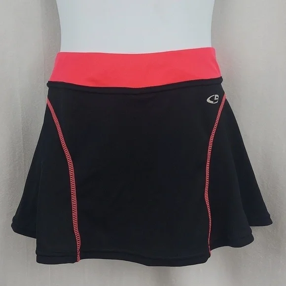 CHAMPION C9 Girls Tennis Skirt Skort - Black Pink - S (6-6x)