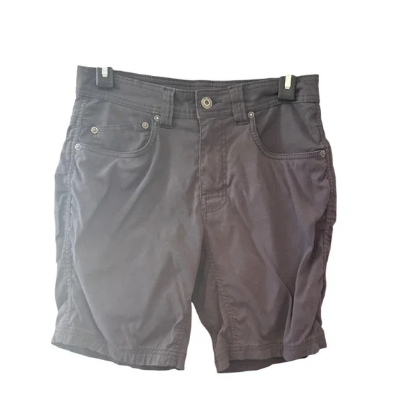 Prana Zion Boys 28 Charcoal Grey Stretch Nylon Hiking‎ Climbing Shorts 8 Inseam