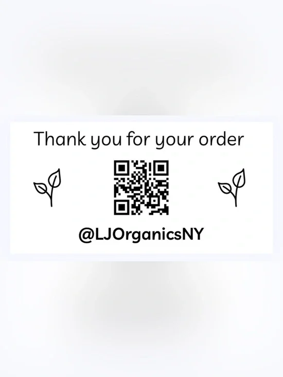 50 CUSTOM STICKERS - 2” x 1” - ‘THANK YOU FOR YOUR ORDER’ - W/ CLOSET NAME & QR
