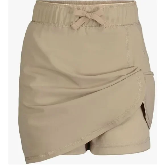 NEW Nautica Girls 12.5 Plus Beige School Uniform Skort NWT Stretch Scooter