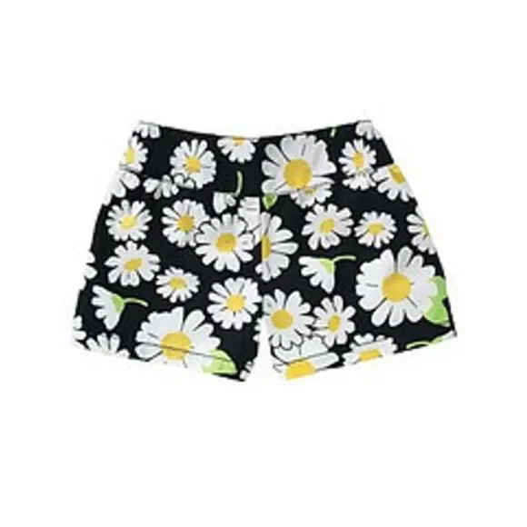 NEW Gymboree Girls Shorts 18-24 2T Lady Daisy Days Black white yellow flower