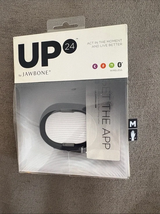 Jawbone UP24 Wireless Activity Tracker Wristband - Black (M)