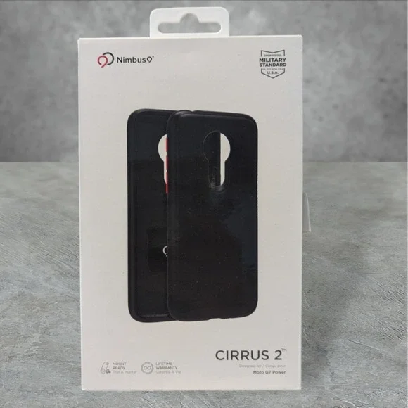W3. Nimbus9 CIRRUS 2 Case for Moto G7 Power - In Black, Mount Ready, Qi Compatib